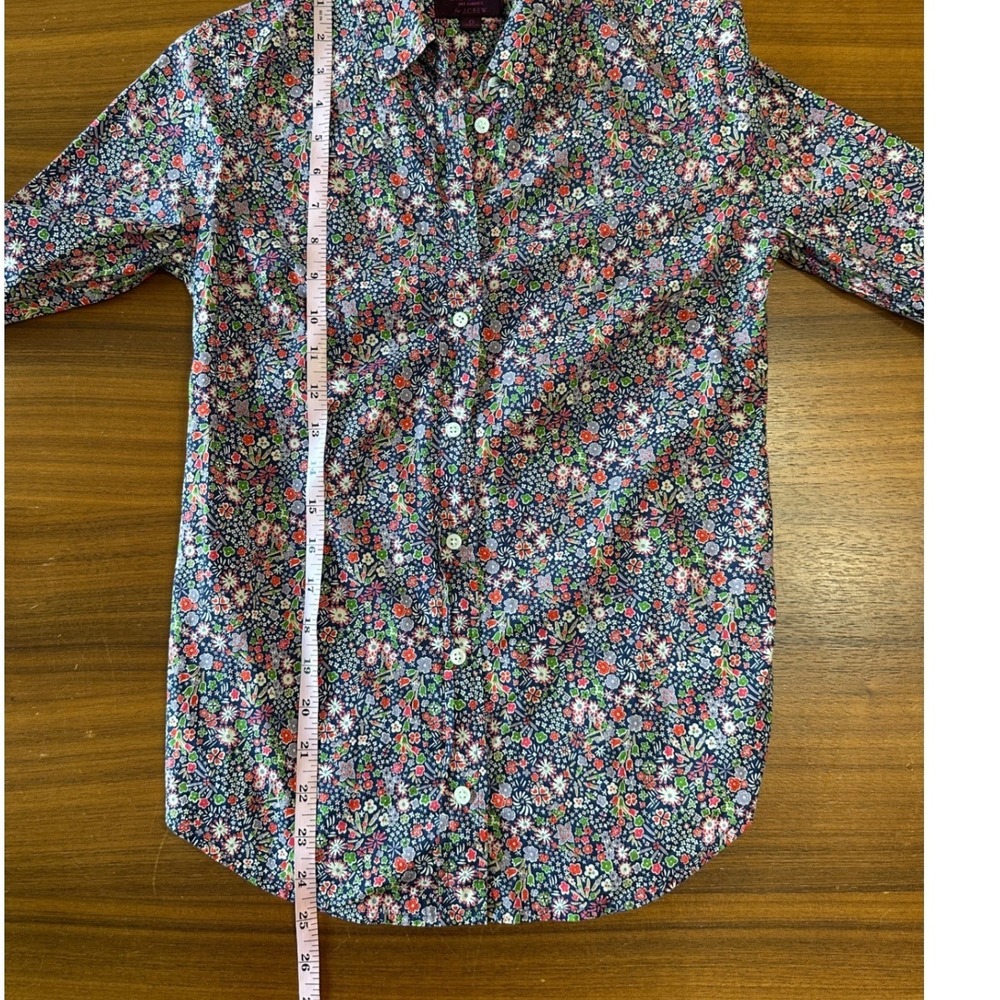J.Crew Liberty Button Down 100% Cotton Women 0 Navy Multi Floral Career Preppy - Picture 6 of 9